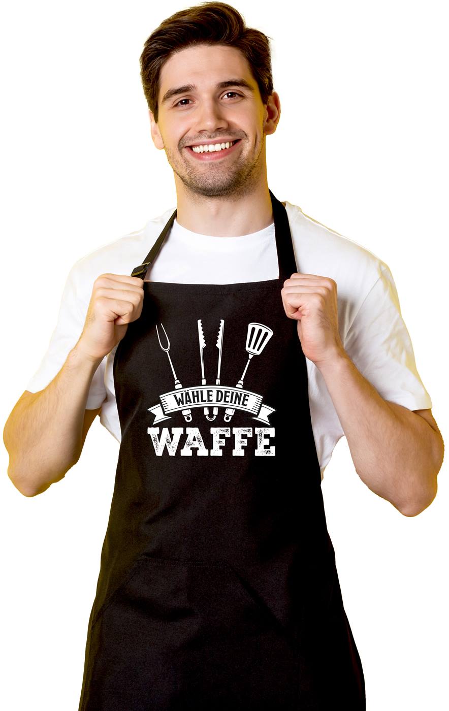 Kochschürze - Wähle Deine Waffe (Grillbesteck)