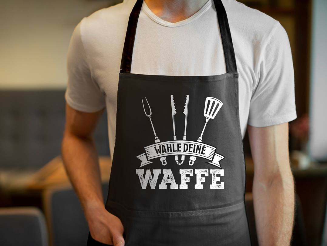 Kochschürze - Wähle Deine Waffe (Grillbesteck)
