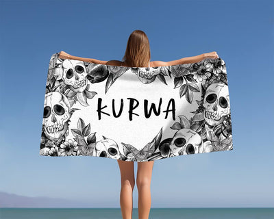 Kurwa (Skull Statement) - Handtuch & Strandtuch