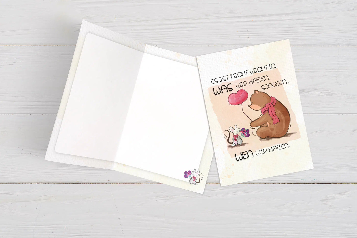 Bild: Liebeskarte - Es ist nicht wichtig, was wir haben, sondern wen wir haben. Geschenkidee