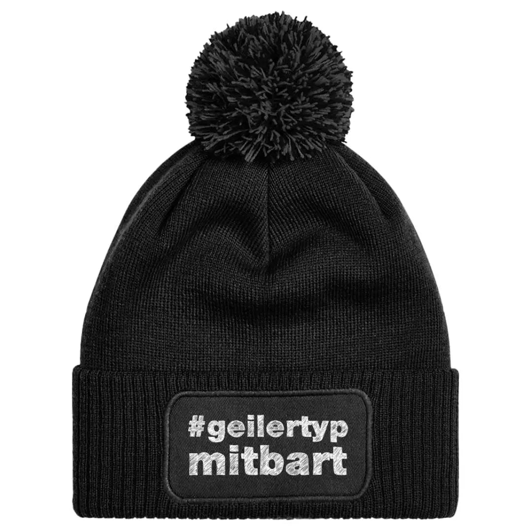 Bild: Mütze mit Bommel - #geilertypmitbart Geschenkidee