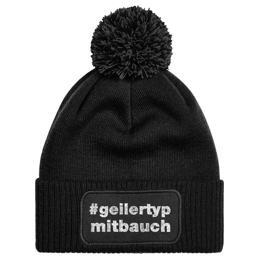 Bild: Mütze mit Bommel - #geilertypmitbauch Geschenkidee