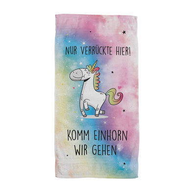 Nur Verrückte hier! Komm Einhorn wir gehen - Handtuch & Strandtuch