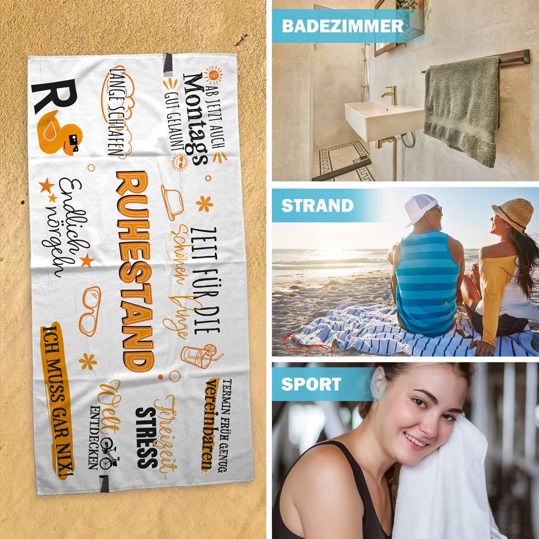 Ruhestand - Rente - Handtuch & Strandtuch