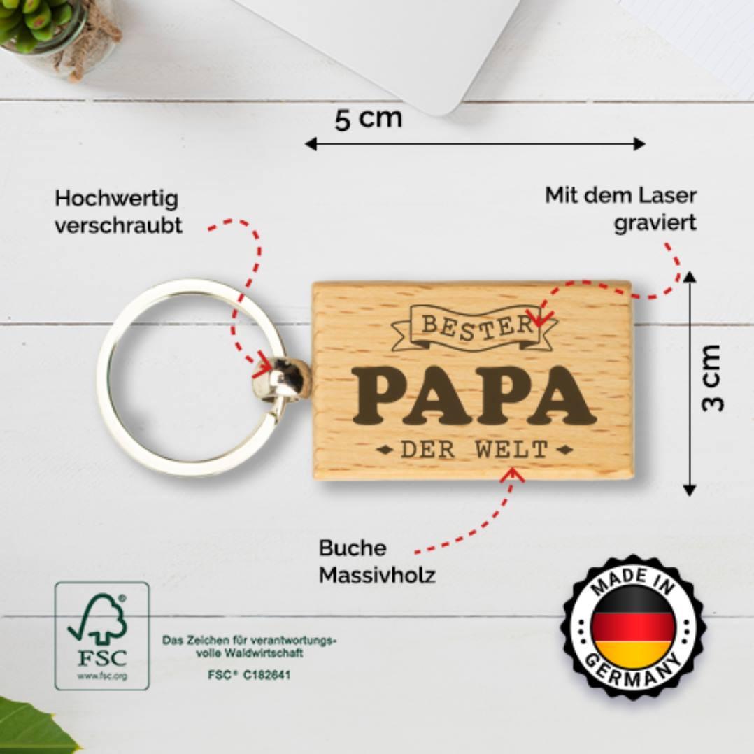 Schlüsselanhänger Für Papa – „Bester Papa Der Welt“ – Persönliches Geschenk Zum Vatertag
