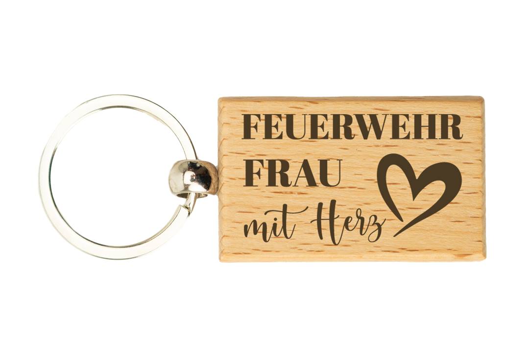 Schlüsselanhänger - Feuerwehrfrau mit Herz