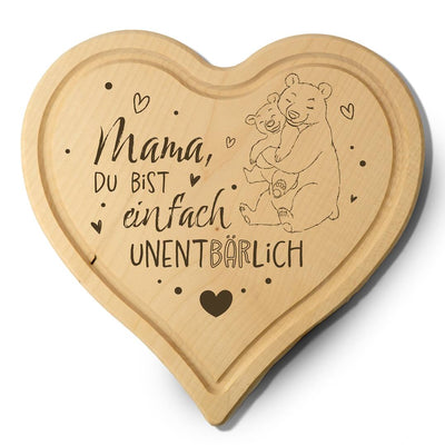 Schneidebrett - Mama, Du bist einfach unentBÄRlich - Herzform