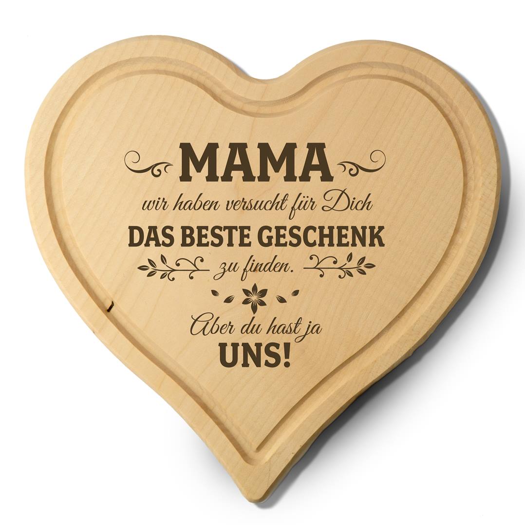 Schneidebrett - Mama, Du hast ja bereits uns! - Herzform