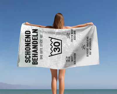 Schonend behandeln Das gute Stück ist - Zahl - (runder Geburtstag) - Handtuch & Strandtuch