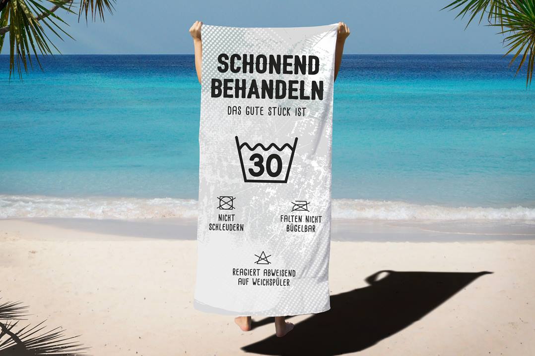 Schonend behandeln Das gute Stück ist - Zahl - (runder Geburtstag) - Handtuch & Strandtuch