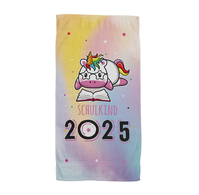 Schulkind 2025 (Einhorn) - Handtuch & Strandtuch