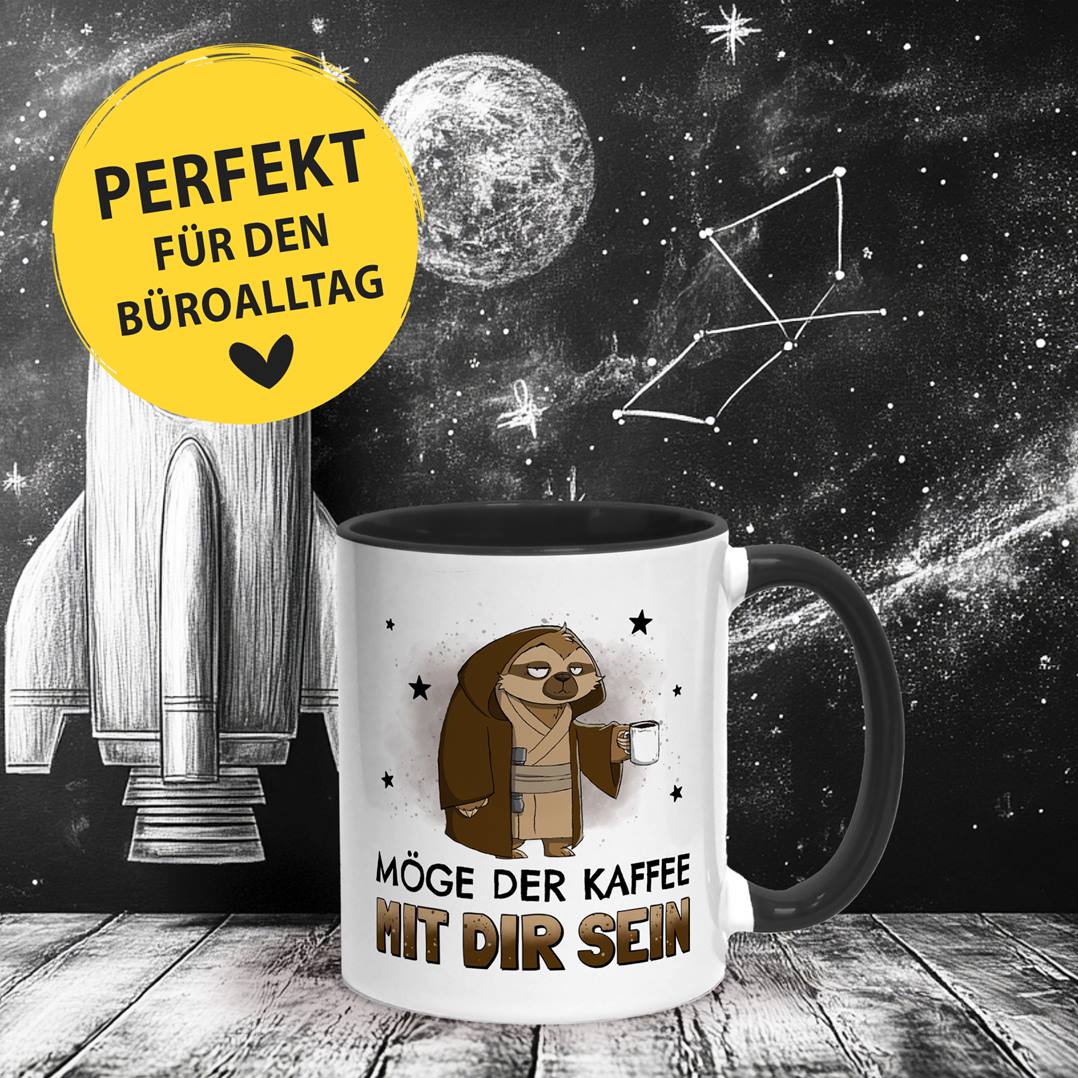Sci-Fi Faultier Tasse - Möge der Kaffee mit Dir sein