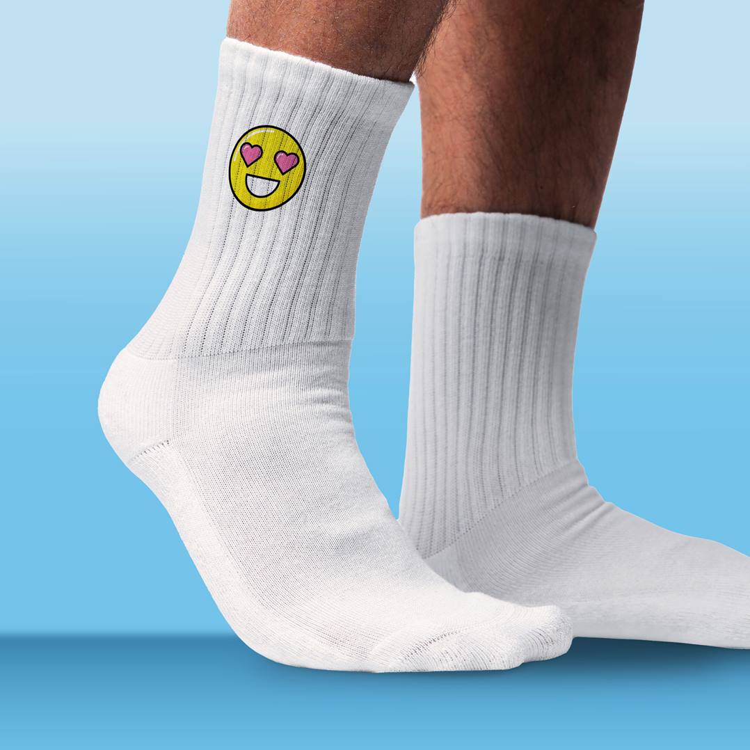 Socken - Smiley (herzförmige Augen)