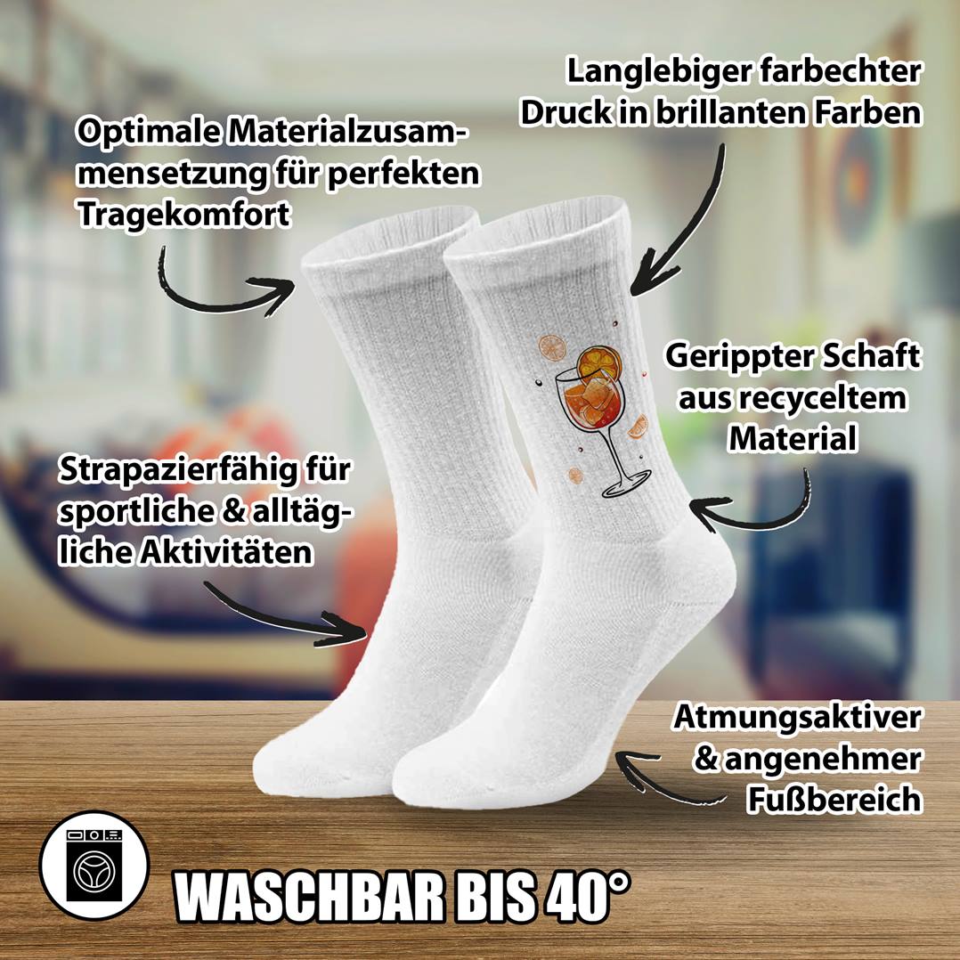 Socken - Aperol Glas