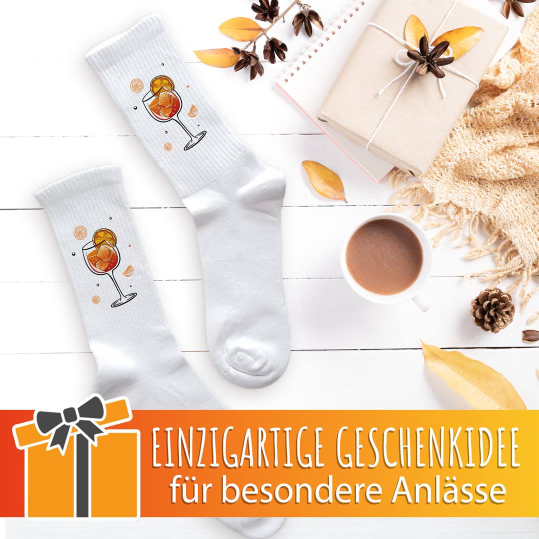 Socken - Aperol Glas
