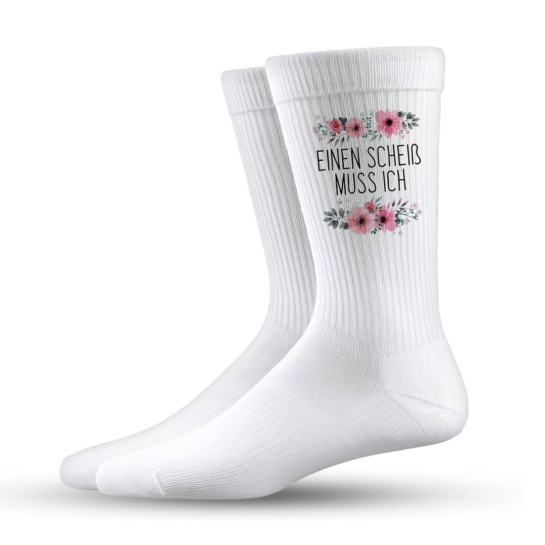 Socken - Einen Scheiß muss ich - blumig