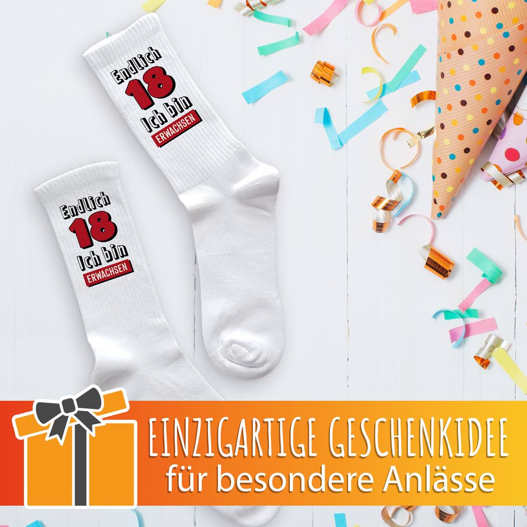 Socken - Endlich 18! Ich bin erwachsen