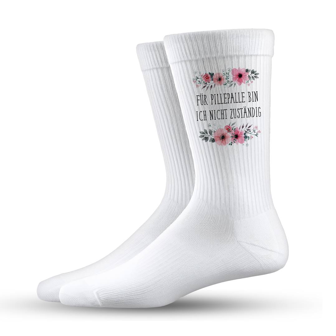 Socken - Für Pillepalle bin ich nicht zuständig - blumig