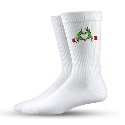 Socken - Grinch - Hand-Herz