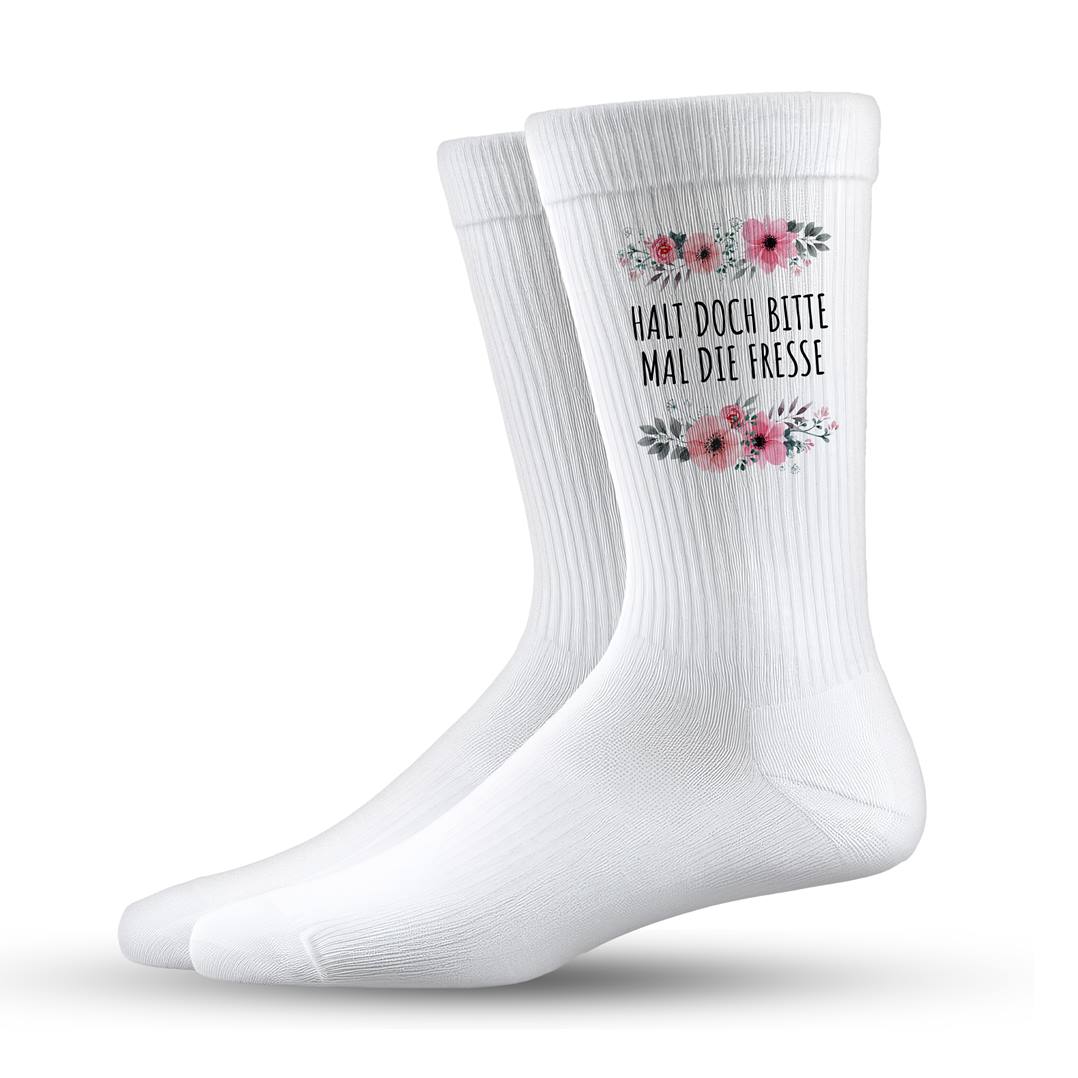 Socken - Halt doch bitte mal die Fresse - blumig