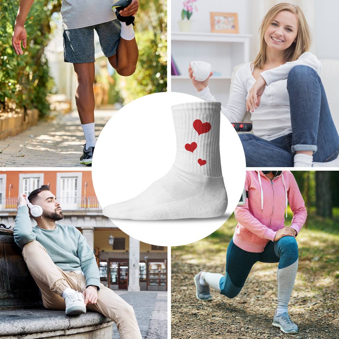 Socken - Herzen (rot)