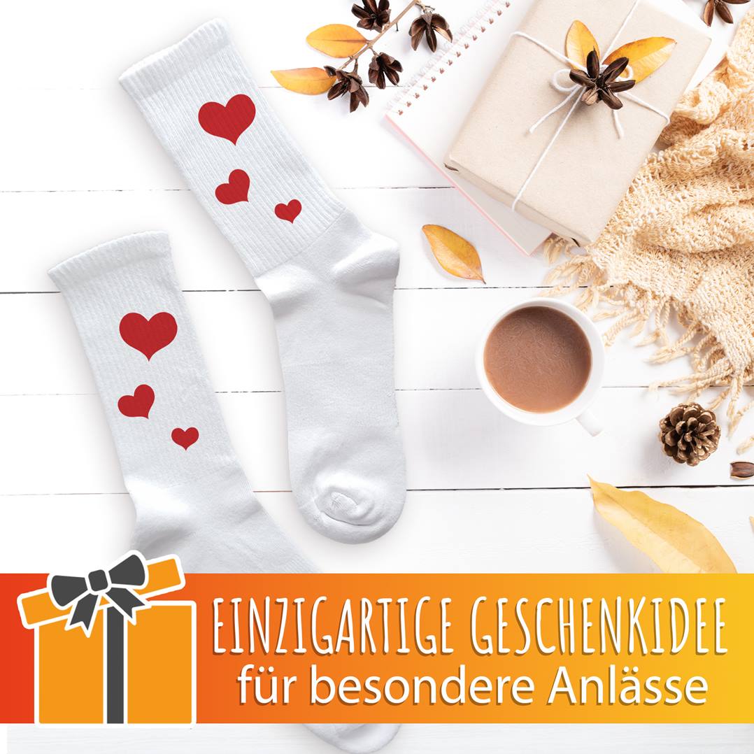 Socken - Herzen (rot)