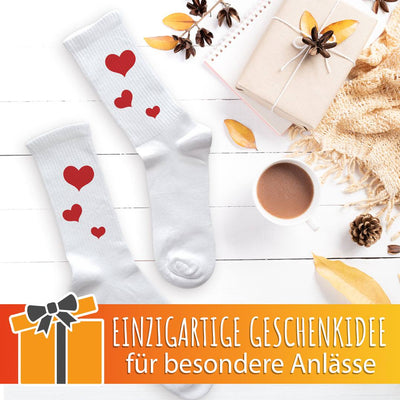 Socken - Herzen (rot)