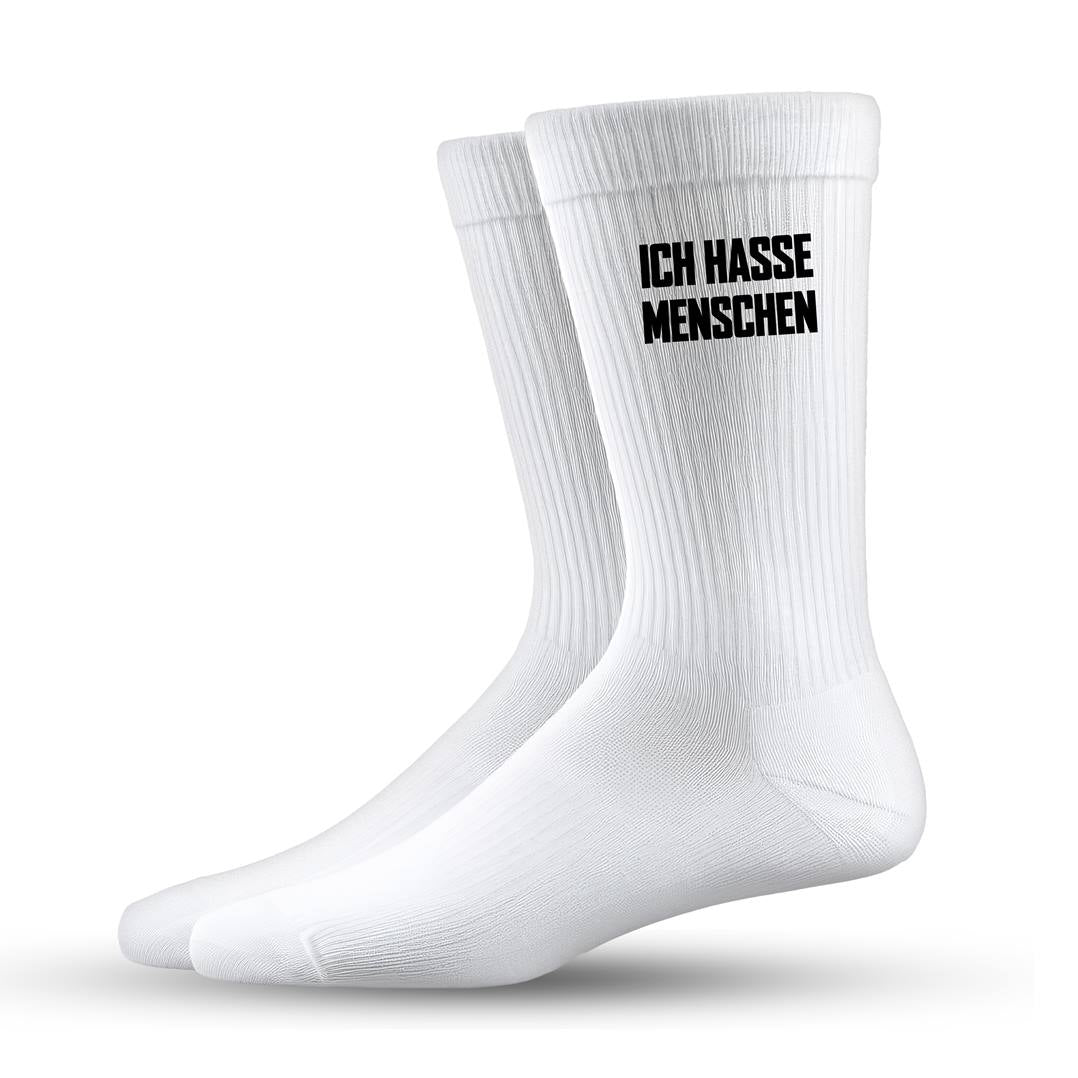 Socken - Ich hasse Menschen (Schriftzug)