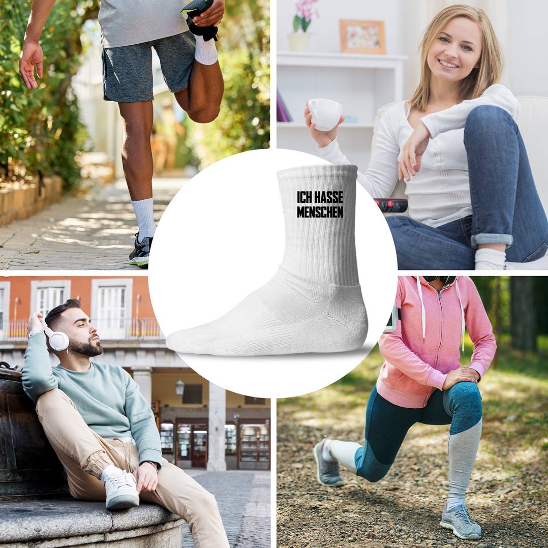 Socken - Ich hasse Menschen (Schriftzug)