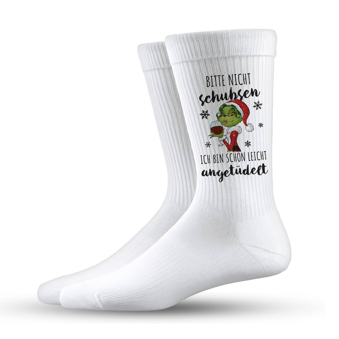 Socken - Miss Grinch - Bitte nicht schubsen, ich bin schon leicht angetüdelt