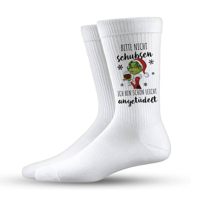 Socken - Miss Grinch - Bitte nicht schubsen, ich bin schon leicht angetüdelt
