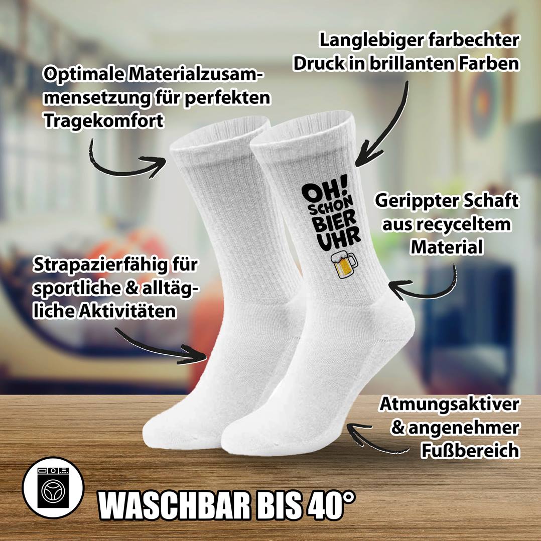 Socken - Oh! Schon Bier Uhr