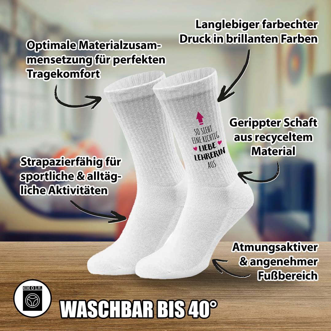 Socken - So sieht eine richtig liebe Lehrerin aus