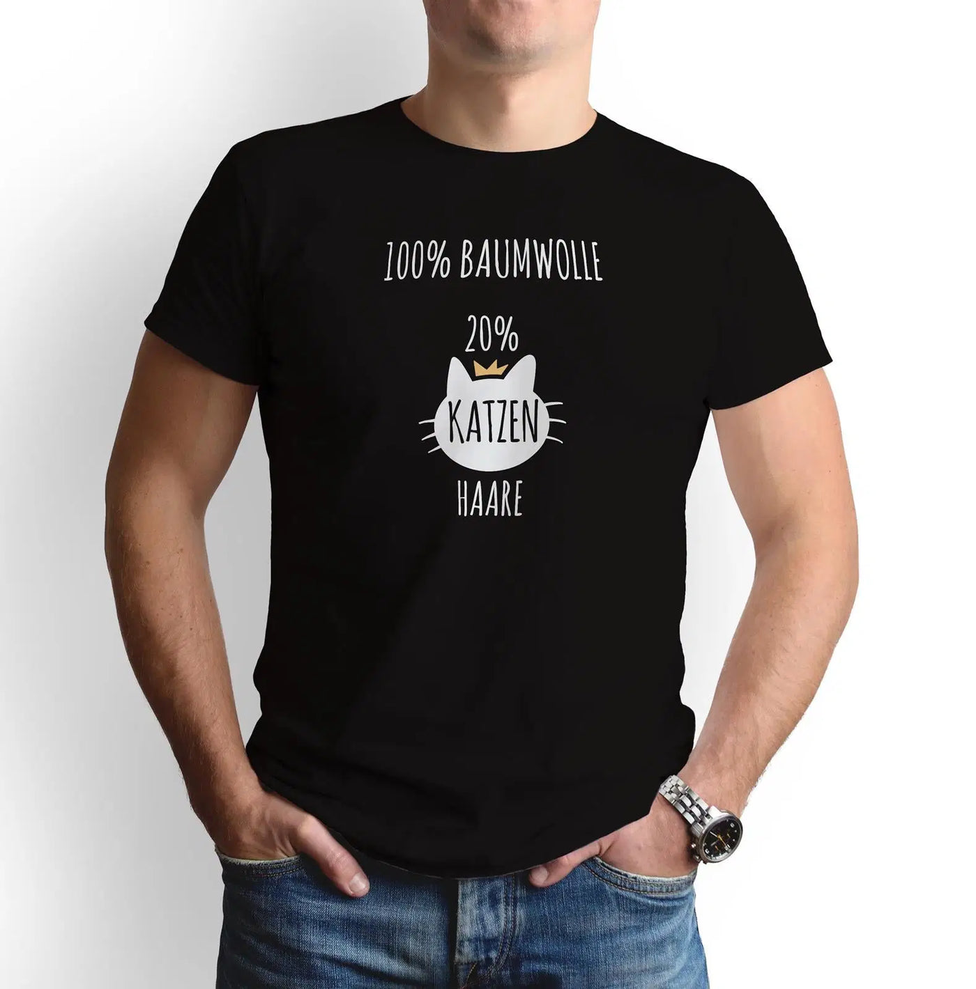 Bild: T-Shirt - 100% Baumwolle 20% Katzenhaare Geschenkidee