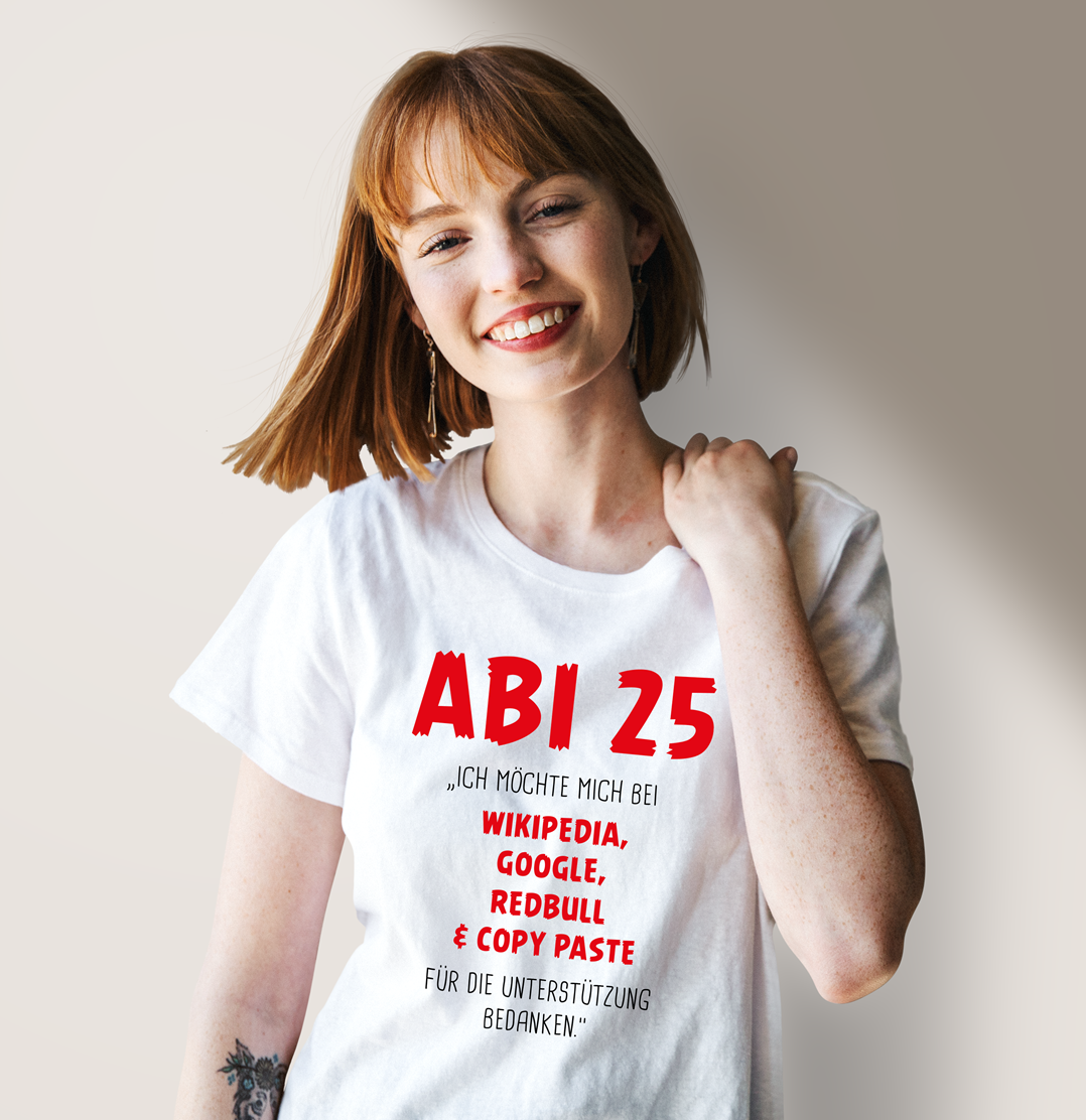 T-Shirt Damen - Abi 2025 Ich möchte mich bedanken