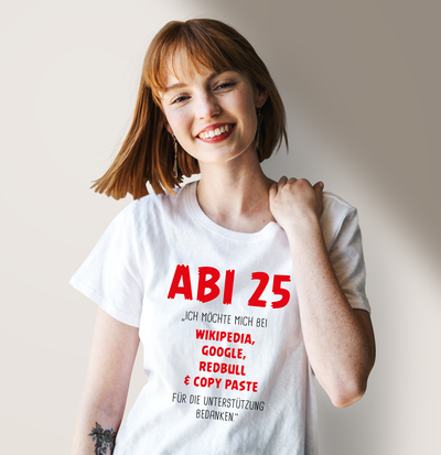 T-Shirt Damen - Abi 2025 Ich möchte mich bedanken