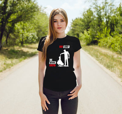 T-Shirt Damen - Der Chef, die wahre Chefin (Papa-Tochter)