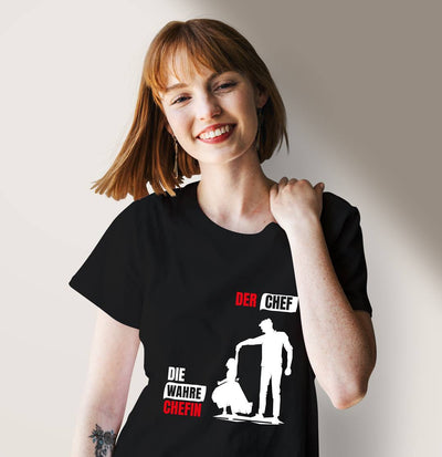 T-Shirt Damen - Der Chef, die wahre Chefin (Papa-Tochter)