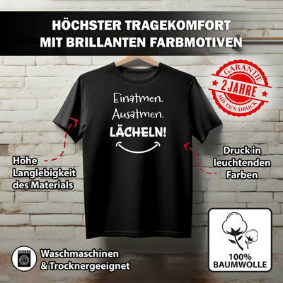 T-Shirt Damen - Einatmen. Ausatmen. Lächeln!