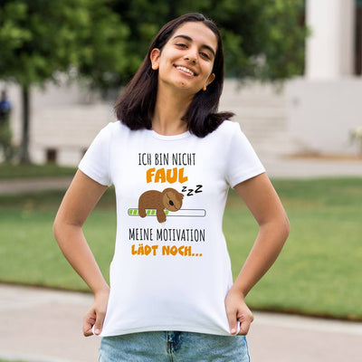 T-Shirt Damen - Faultier - Ich bin nicht faul. Meine Motivation lädt noch