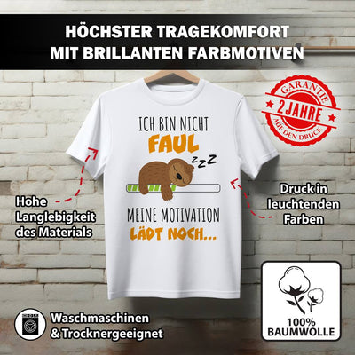 T-Shirt Damen - Faultier - Ich bin nicht faul. Meine Motivation lädt noch