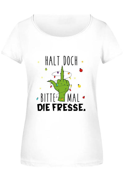 Bild: T-Shirt Damen - Grinch - Halt doch bitte mal die Fresse. (Mittelfinger) Geschenkidee
