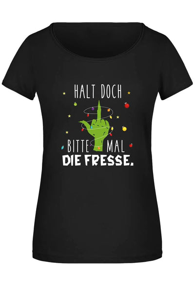 Bild: T-Shirt Damen - Grinch - Halt doch bitte mal die Fresse. (Mittelfinger) Geschenkidee