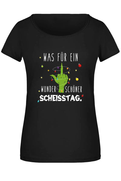 Bild: T-Shirt Damen - Grinch - Was für ein wunderschöner Scheisstag. (Mittelfinger) Geschenkidee