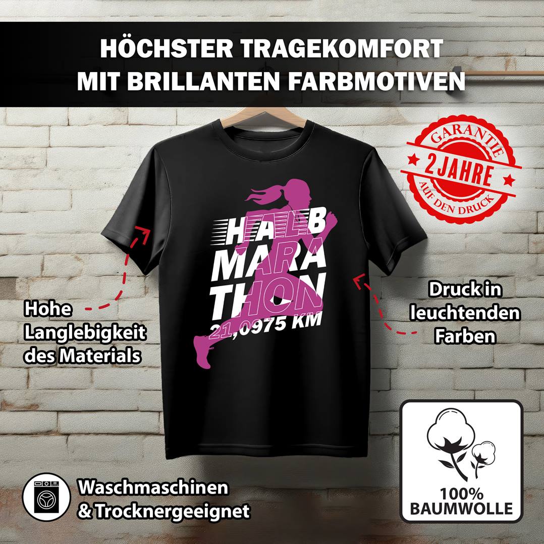 T-Shirt Damen - Halbmarathon (Motivation)
