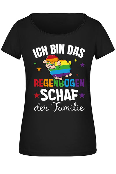 T-Shirt Damen - Ich bin das Regenbogenschaf der Familie