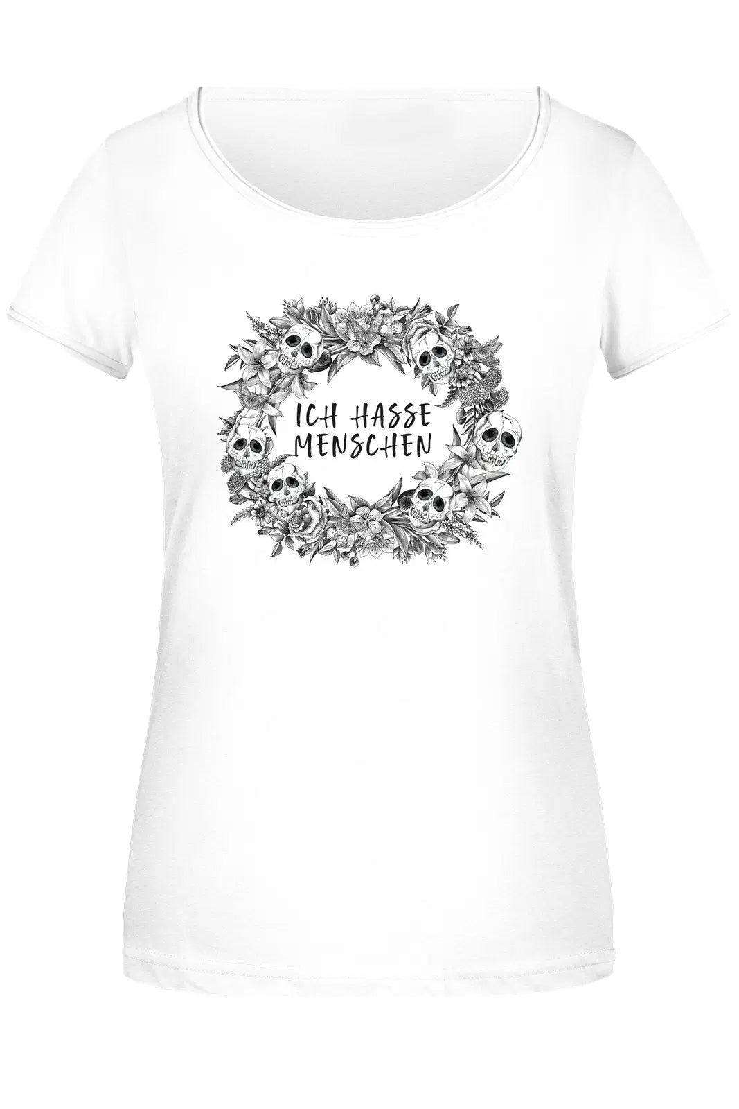 Bild: T-Shirt Damen - Ich hasse Menschen - Skull Statement Geschenkidee