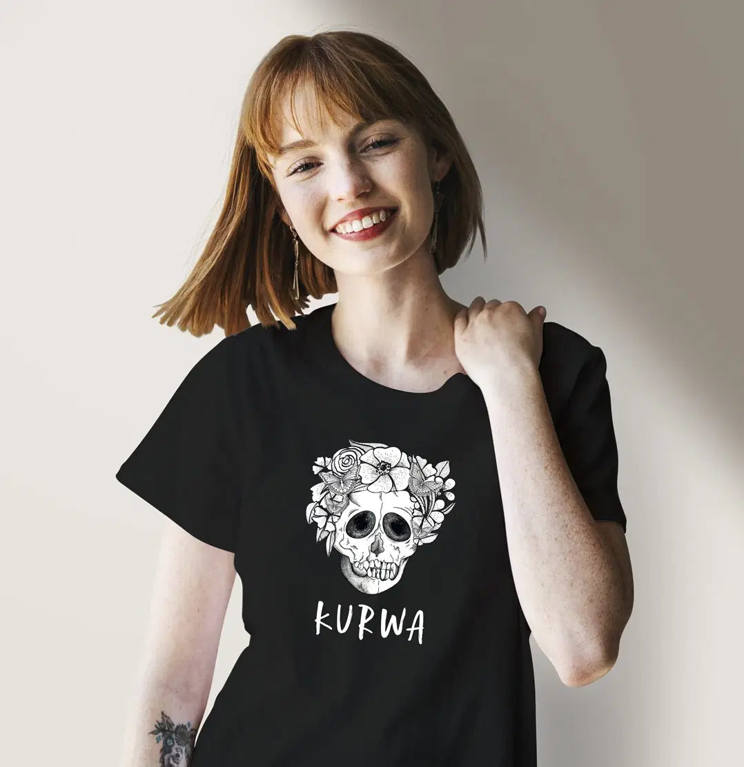 Bild: T-Shirt Damen - Kurwa - Totenkopf Geschenkidee