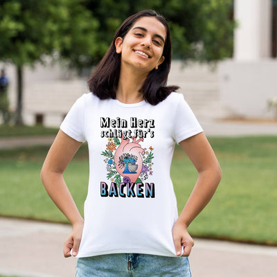 T-Shirt Damen - Mein Herz schlägt für's Backen