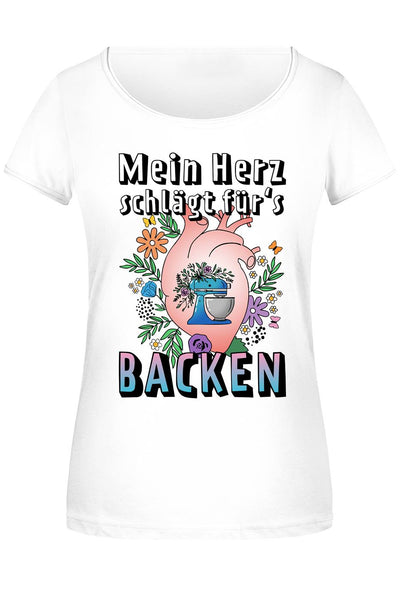 T-Shirt Damen - Mein Herz schlägt für's Backen